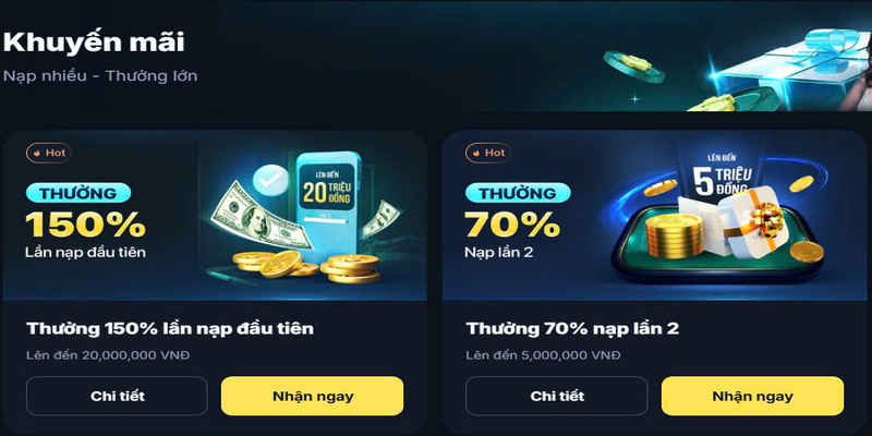 Đăng ký 9bet và nạp tiền có cơ hội nhận ưu đãi